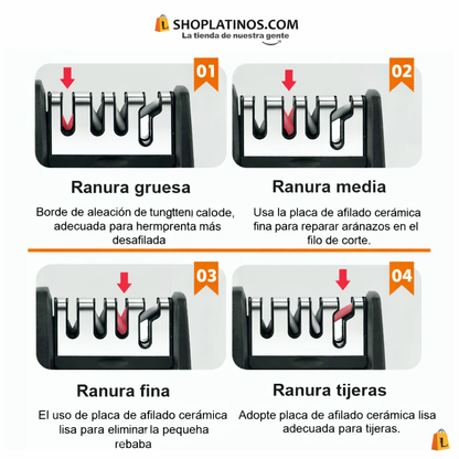 Afilador de Cuchillos de 3 Etapas para el Hogar – Fácil y Seguro, Devuelve el Orgullo de Cocinar en Casa