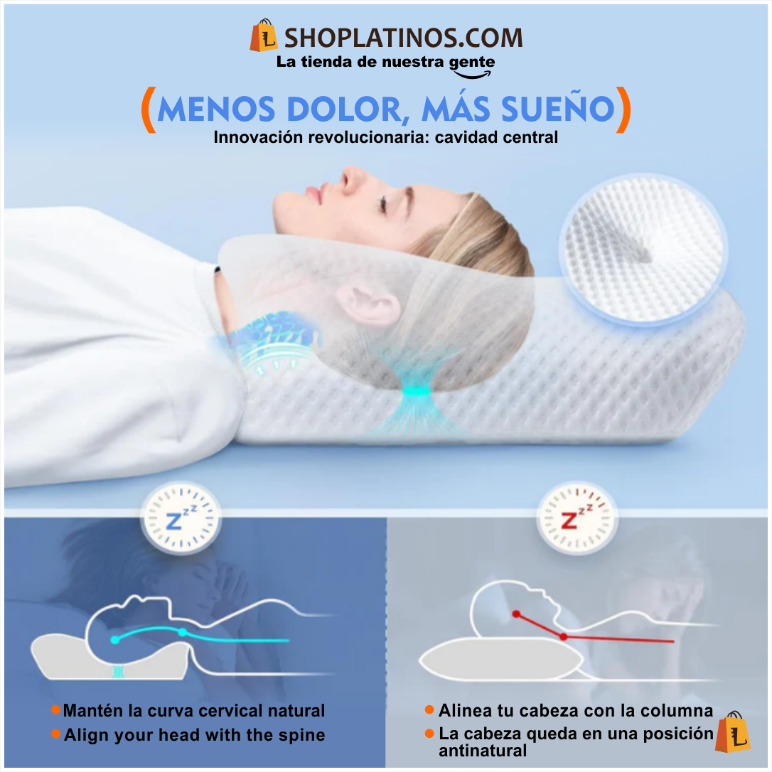 SueñoFlex – Almohada Viscoelástica Ortopédica para Aliviar el Dolor Cervical
