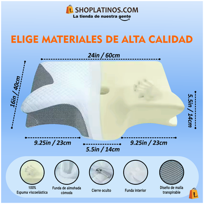 SueñoFlex – Almohada Viscoelástica Ortopédica para Aliviar el Dolor Cervical